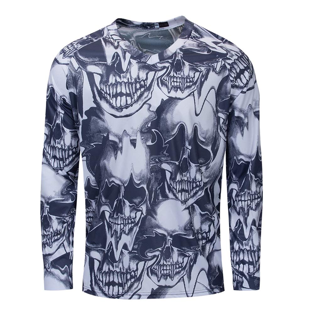 JPOJPO Maglia da ciclismo da uomo MTB, maglietta a maniche lunghe, per mountain bike, moto, abbigliamento anti-UV