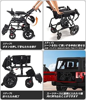 Amazon | Ontrip大人のための電動車椅子 強力なダブルモーターの