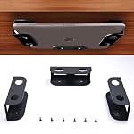 BYMECOST Under Support de rangement pour ordinateur portable de bureau, porte-dispositif de sous-position en métal, pour appareils jusqu'à 1.37" Épais, MacBook, Mini, Clavier, routeur, avec silicone anti-rayure (noir)