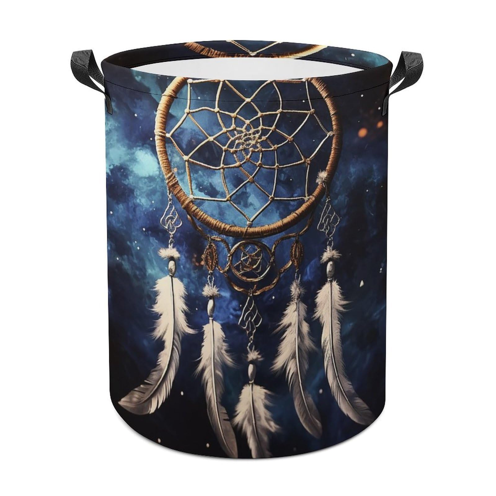 Aufbewahrungskorb Weißer Traumfänger Wäschebehälter Rund Mit Henkel Wäschekörbe 40X50Cm Für Schlafzimmer Decken