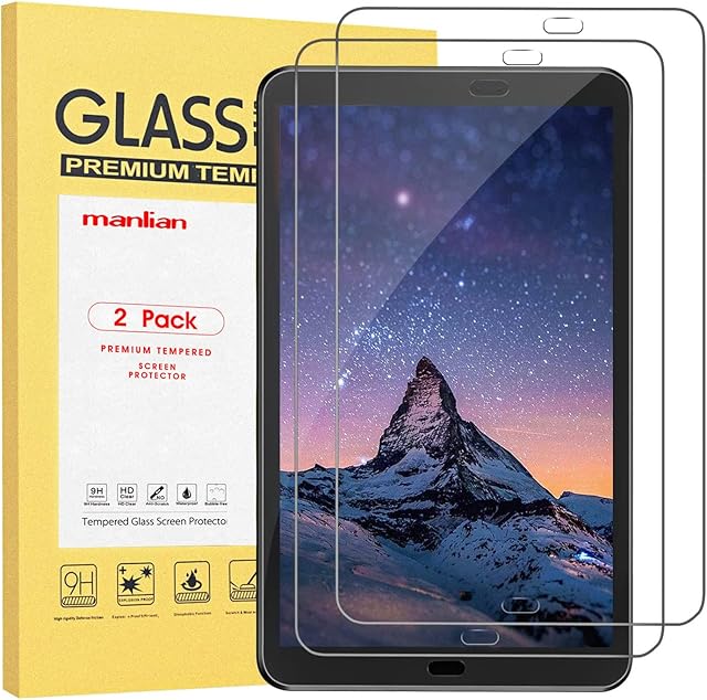 manlian Screen Protector For Samsung Galaxy Tab A 10.1 inch 2016, (Model: T580 / T585)[2-pack] Premium Tempered Glass film.