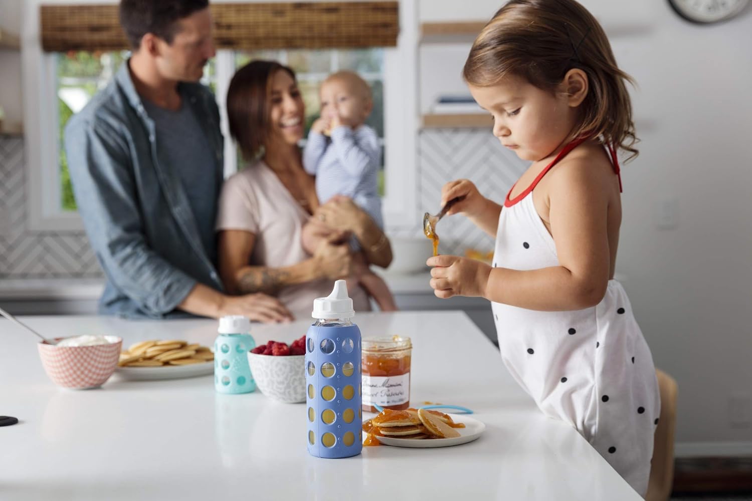 Lifefactory Sippy Caps for 4-Ounce and 9-Ounce BPA-Free Glass Baby Bottles, Kale