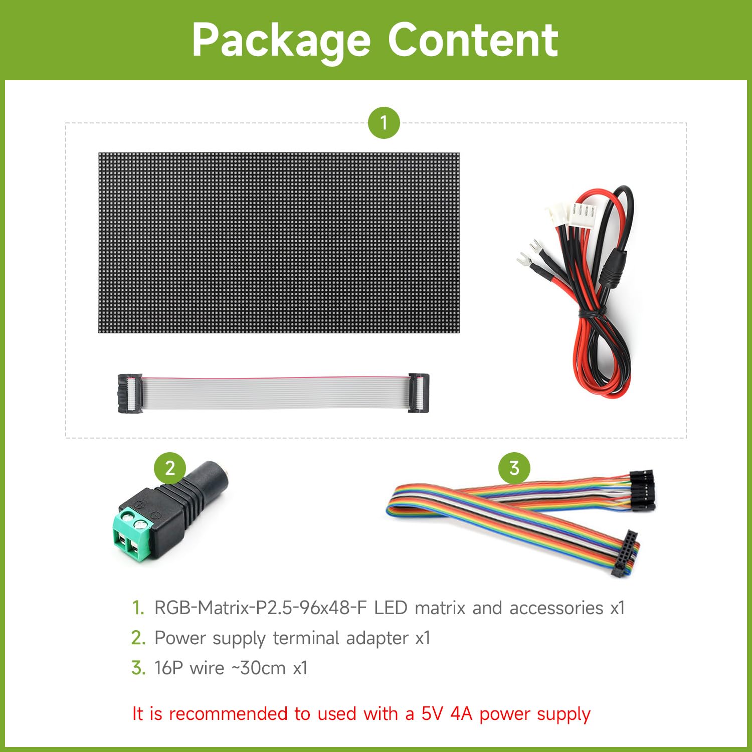 Waveshare Flexible RGB Full-Color LED Matrix Panel 2.5mm Pitch 96x48 Pixels Adjustable Brightness and Bendable PCB Compatible with Raspberry Pi/Raspberry Pi Pico / ESP32 / Arduino