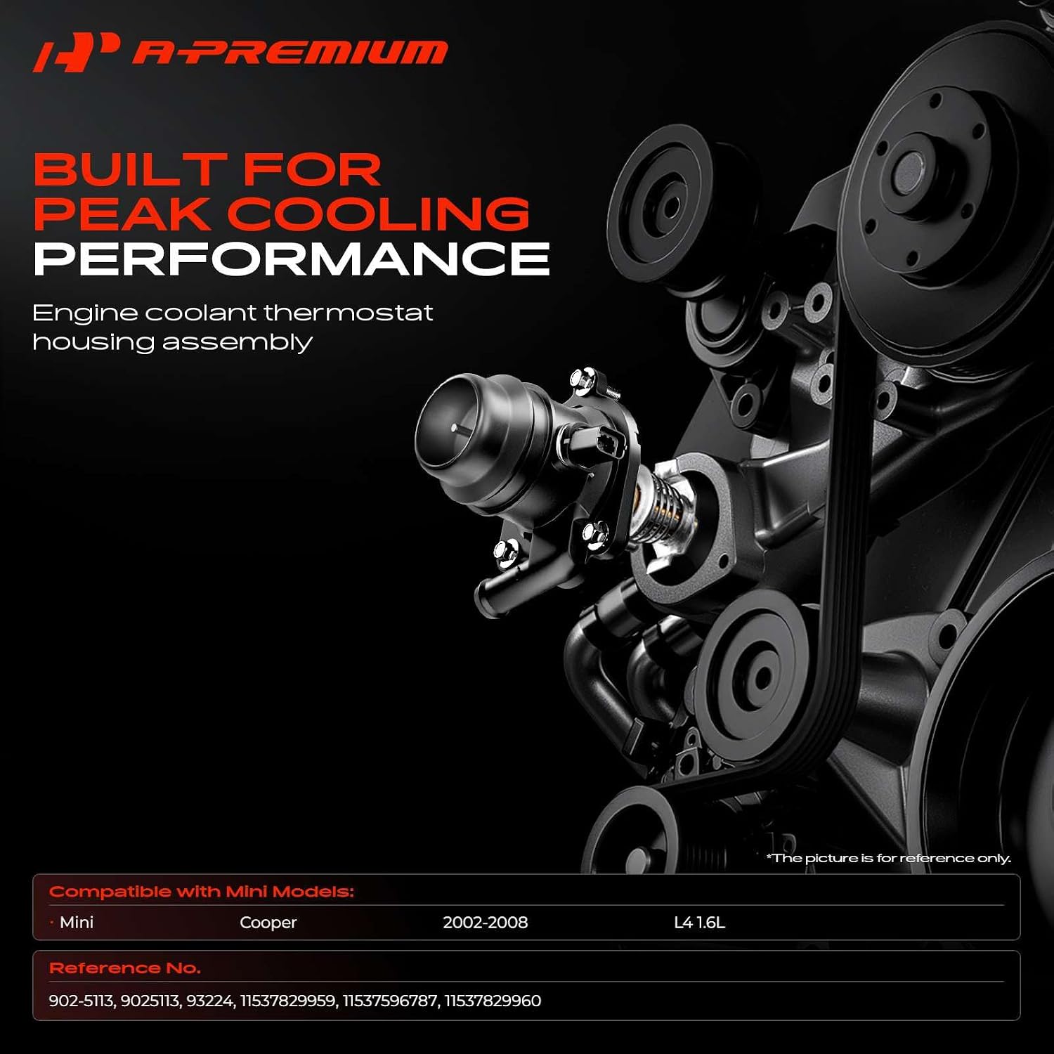 A-Premium Engine Coolant Thermostat Housing Assembly Compatible with Mini