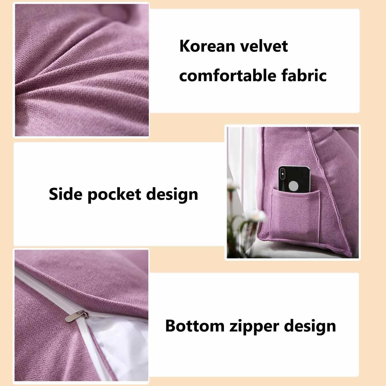 Cuscino ortopedico di supporto per la schiena per letto e divano, comodo cuscino da lettura con fodera rimovibile, cuscino ergonomico a cuneo per schienale, cuscino lungo per supporto lombare, 60 x 20