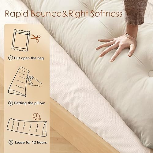 Vista 6 de Queen Size Headboard Pillow Position Support for Bed Daybed Pillows Headboard Cushion King Size Wedge Pillow with Side Pocket