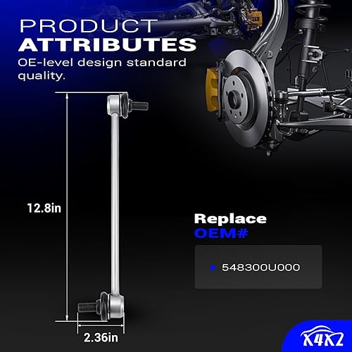 Miniatura 6 de Varillas de barra estabilizadora de aleación de zinc-níquel, para Accent, Veloster, Rio 2012-2017, Elantra 2011-2016, Forte, Soul 2014-2018, Forte