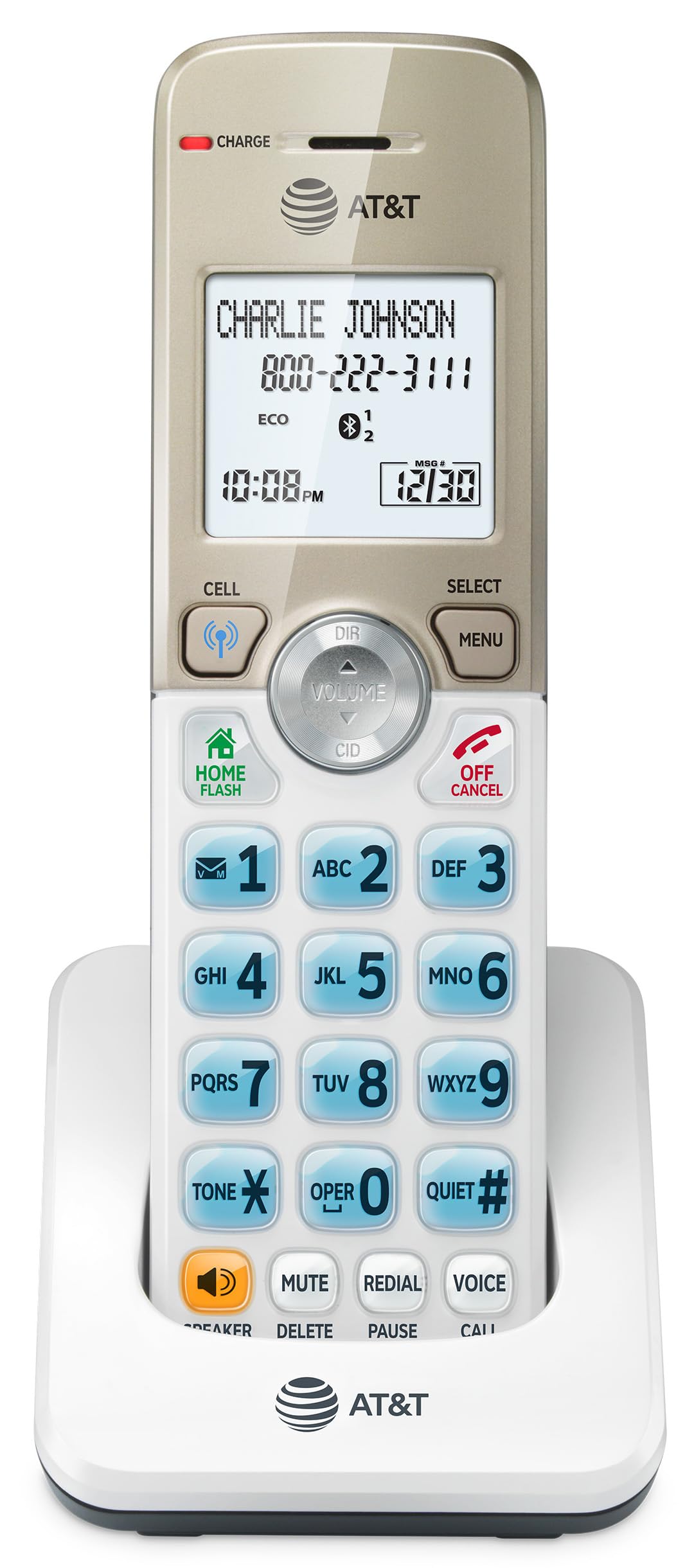 AT&T DL70019 Accessory Handset for DL72x19 Phone with Bluetooth Connect to Cell, Call Blocking, 1.8" Backlit Screen, Big Buttons, intercom, and Unsurpassed Range