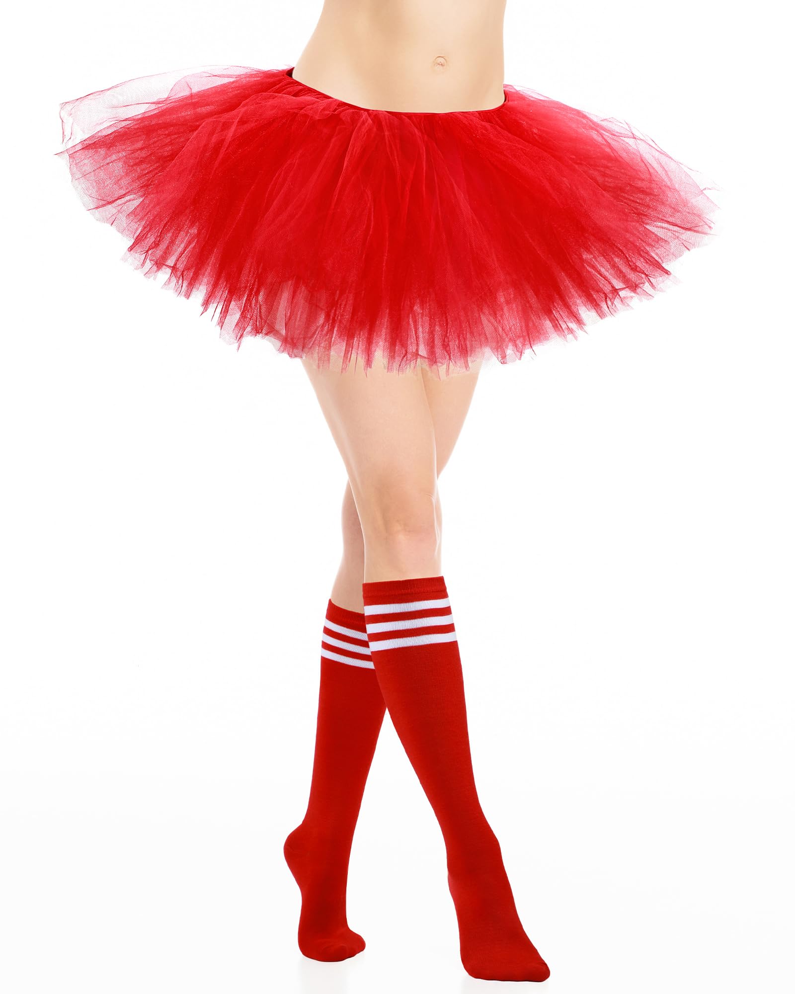 Zhanmai 5 Layered Tutu Skirt for Women Tube Socks