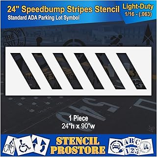Pavement Stencils - 24 in - Speed Bump Lines Stencil - 24'' x 90'' x 1/16" (63 mil) - Light-Duty