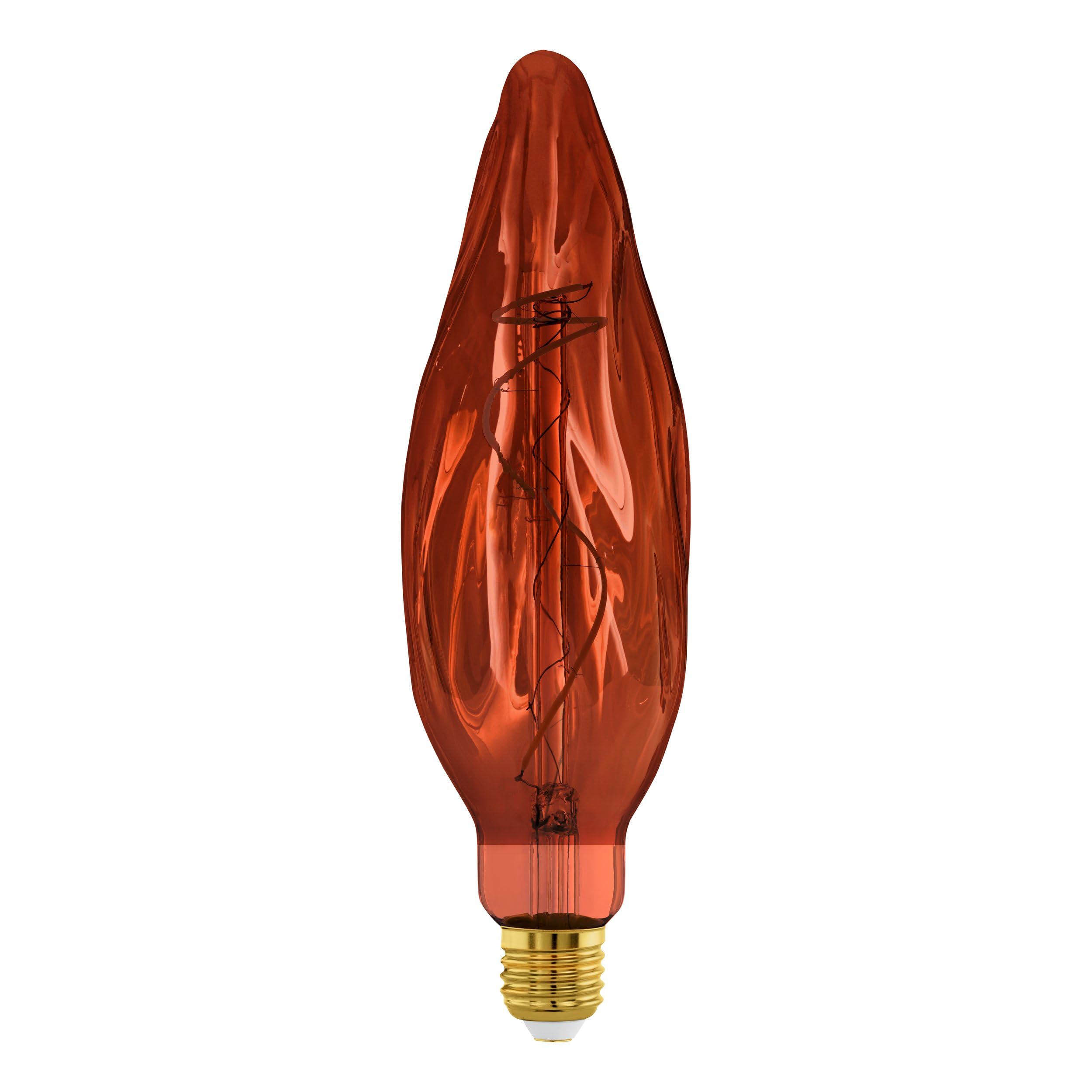 Eglo XXL E27 dimmable lamp, Spiral LED Retro Bulb Big Size, Extra-Large Vintage Decorative Light in Copper, 4 watts, 20 lumens, Warm White, 2000 K, Length 25.5 cm