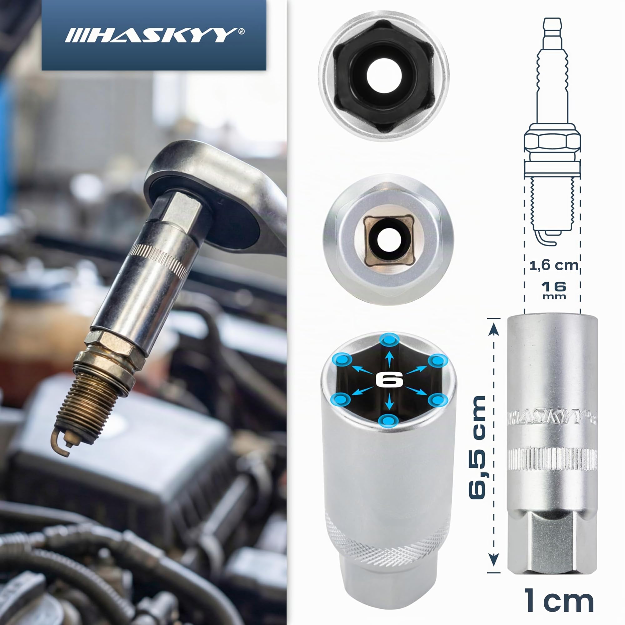 HASKYY Juego de 52 piezas de llaves de vaso Gear Lock TORX, con perfil XZN, perfil E, de diversas pulgadas, para tornillos de 6 y 12 caras, en tamaños métricos