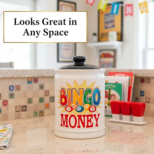 Vista 8 de Cottage Creek Bingo Money Piggy Bank, Bingo Game Candy Jar, Bingo Gifts Grandma