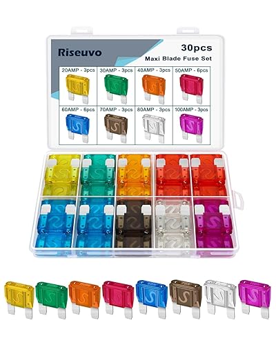 Miniatura 8 de Riseuvo - Juego de 220 fusibles de cuchilla para automóvil, fusibles de automoción, estándar y mini (2A/3A/5A/7.5A/10A/15A/20A/25A/30A/35A)