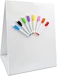 Magnetic Tabletop Desktop Easel &Whiteboard with Bonus 8X Dry Erase Markers. Double Sided and Self-Standing(16” X 12.5”)