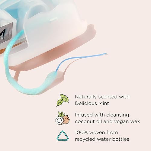 Miniatura 6 de Cocofloss CocoPlush Threaders, hilo dental para implantes, puentes y frenillos, menta, encerado, cuidado bucal diseñado por dentistas con aceite de