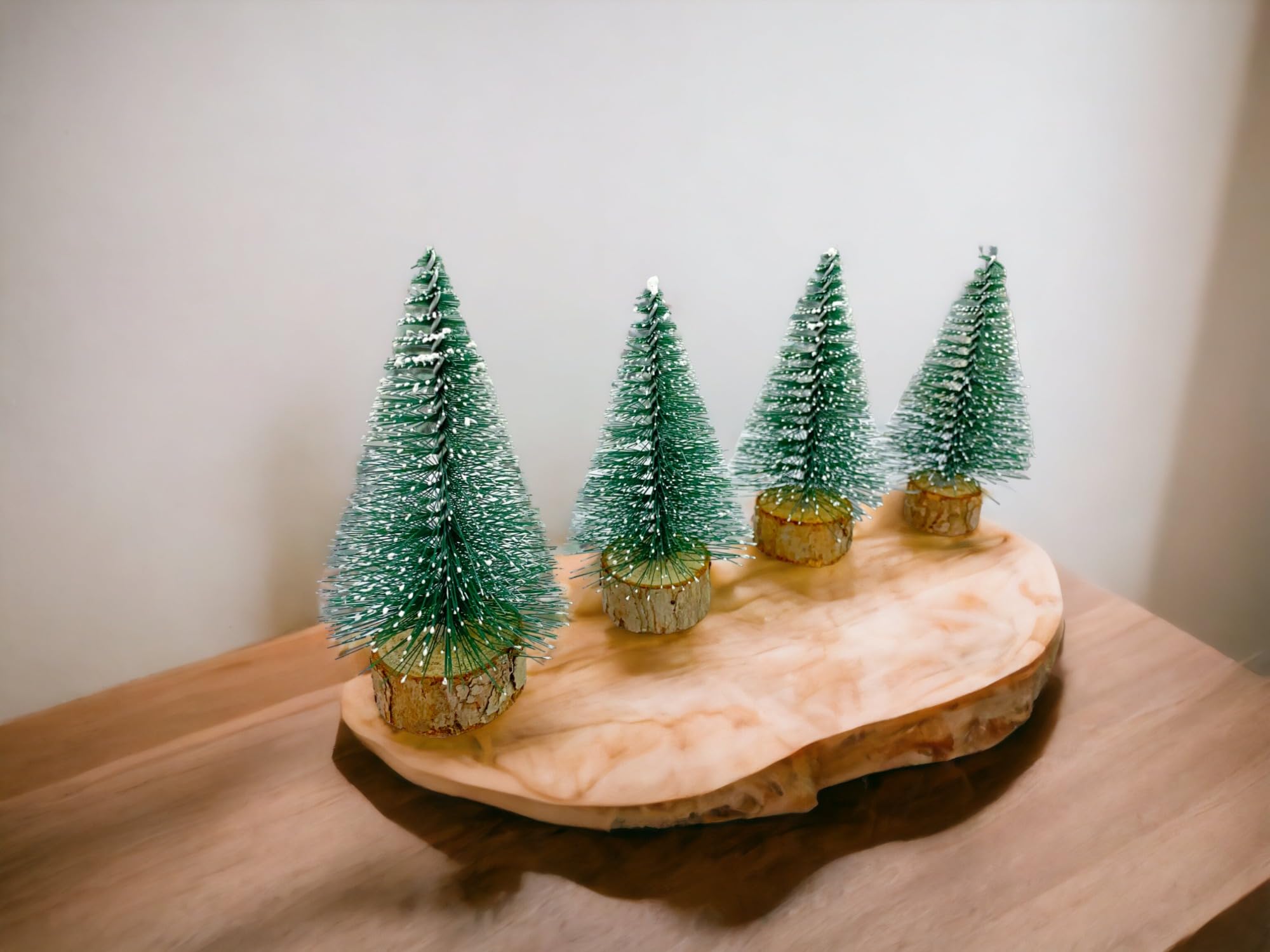 White Or Golden Touch 4 Pcs Mini Artificial Small Size Tabletop Christmas Pine Tree for Holiday Home Office Decoration Artificial Tabletop Decorations, Christmas Tree Table Xmas TreeTable Top