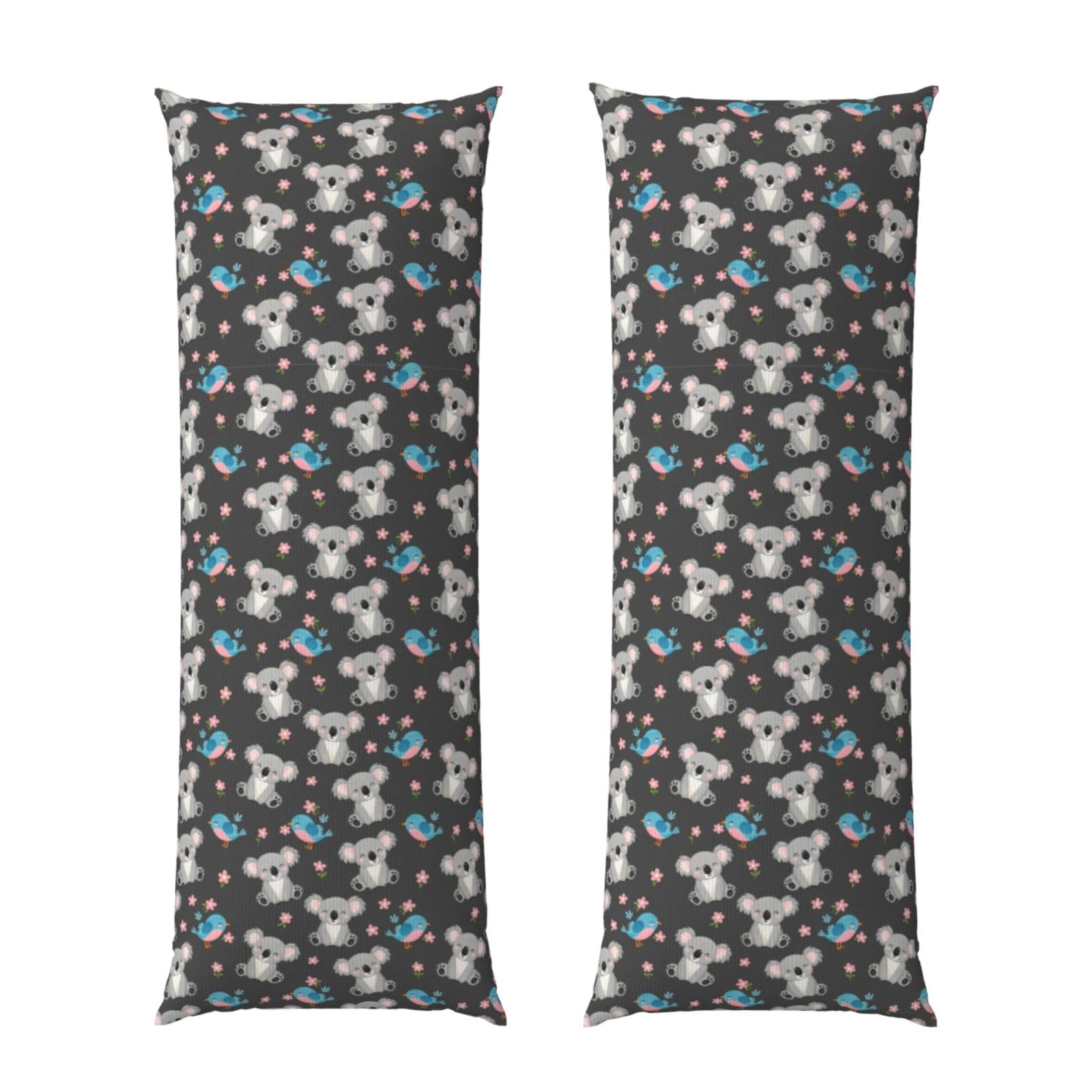 Body Pillow Case 20x60 Inch, Floral Cute Cartoon Koala, Zippered Cozy Pillow Cover, Softffy Fabric, Comfortable Protector for Bedroom Couch Sofa