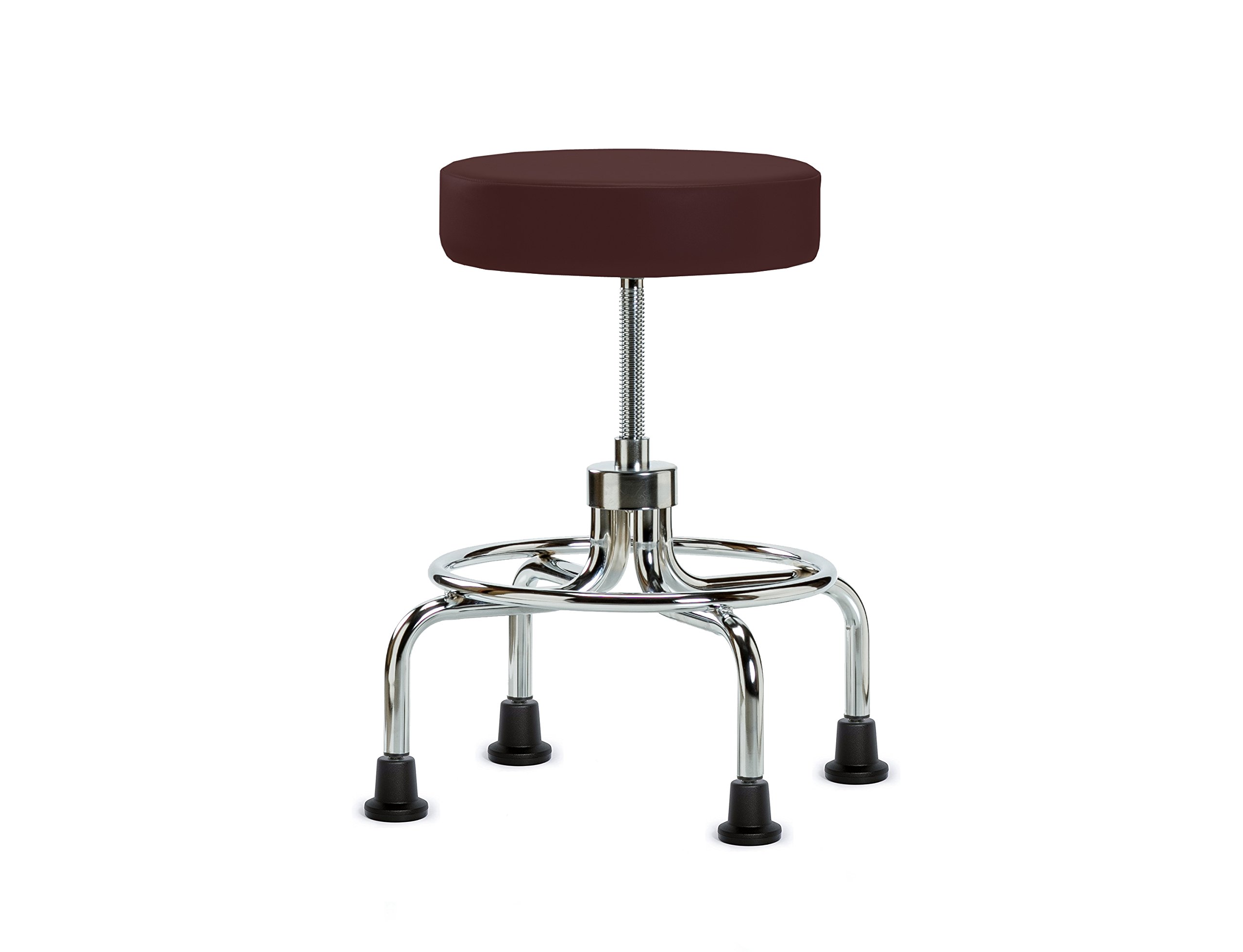Perch Retro Exam Stool, Glides, 20.5-25.5", Burgundy Vinyl