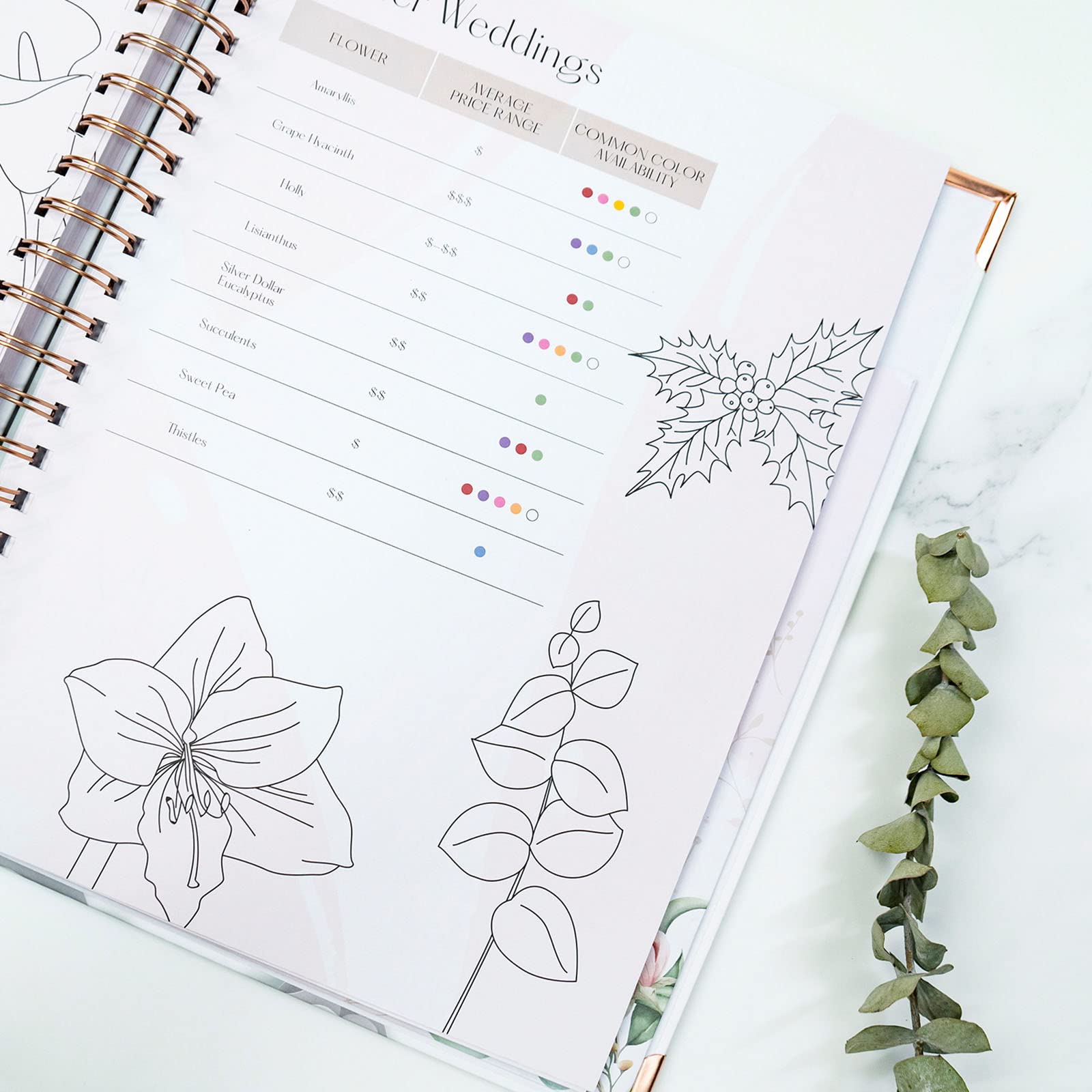 Planificador y Organizador de Bodas Cuaderno de Espiral Diario Gobernado para Posible Pareja como Regalo de Compromiso con Pegatinas,Blue,A4(280 * 210mm)
