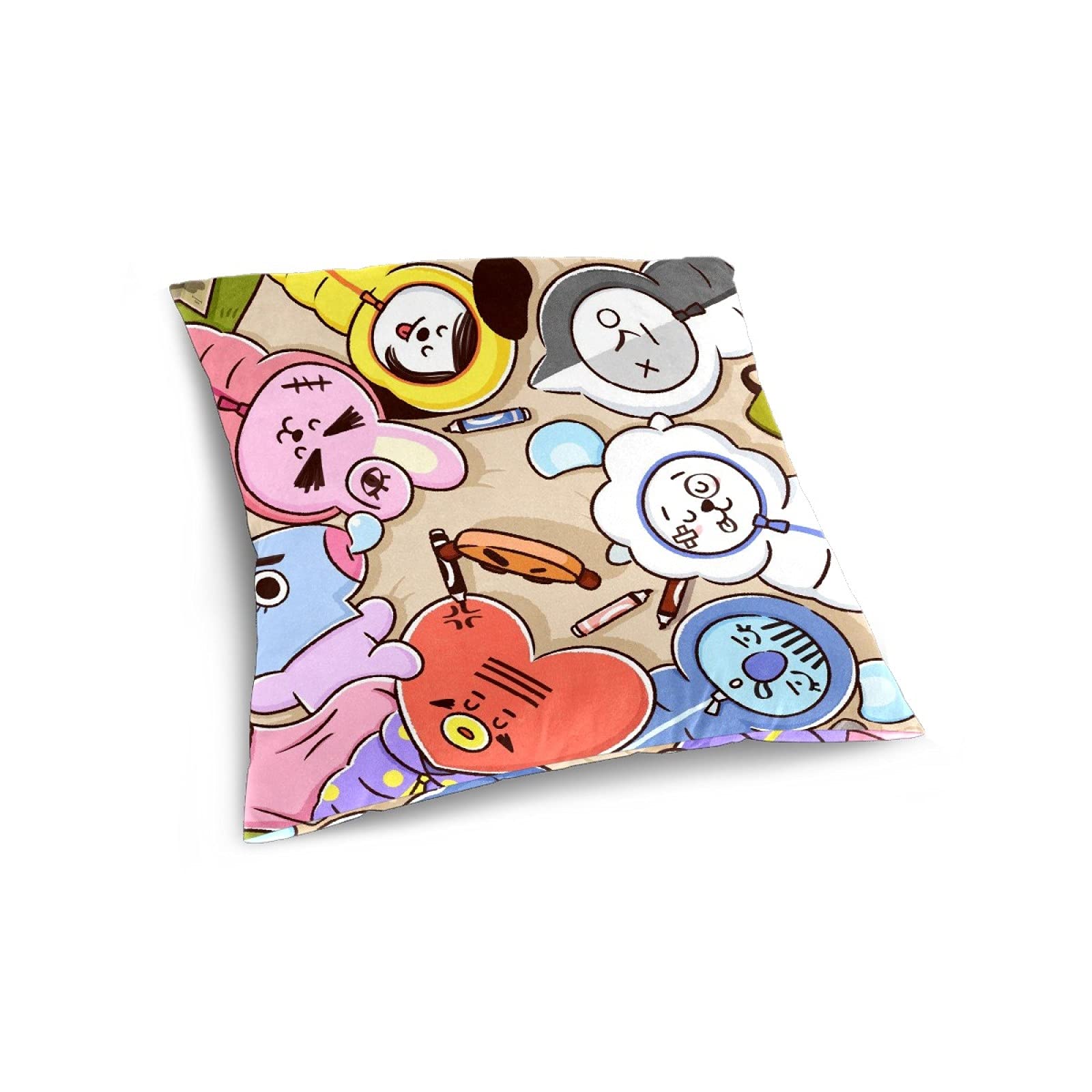 Amazon.co.jp: bts 防弾少年団 クッションカバー bt21 枕カバー
