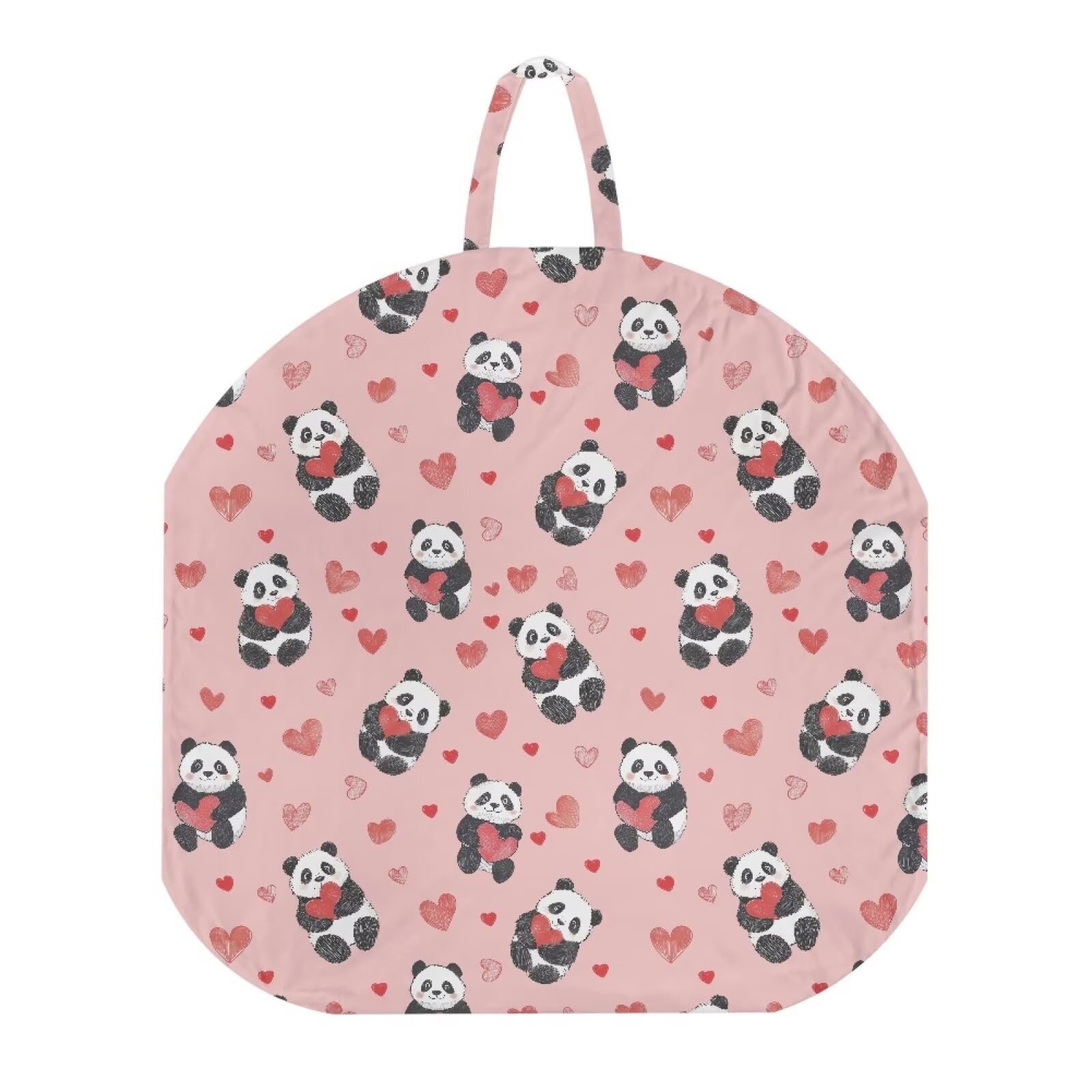 ZOUTAIRONG Cute Panda Newborn Lounger Cover for Boys Girls Infant Removable Slipcover Valentine's Day Heart Protector Cover for Infant Lounger Pillow (Lounger Pillow Not Included)