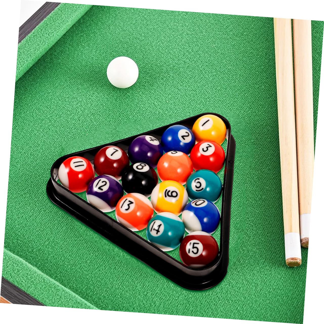 Lot de 17 Mini Boules De Billard en Résine avec Triangle, Compact Et Portable, Conçu pour Garçon Et Filles, Coordination Améliorée, Adapté Maison Et École, Jeu Éducatif Et Récréati