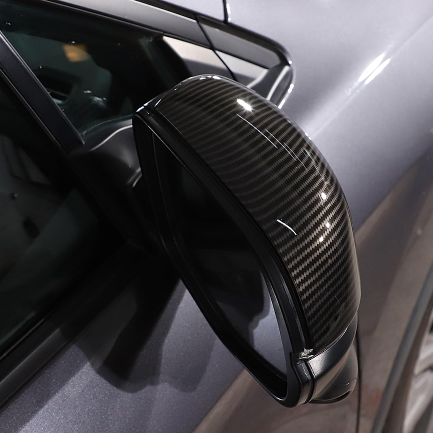 2PCS Rearview Mirror Covers for Honda Pilot 2016-2022/ Ridgeline 2020-2024/ Passport 2019-2024, ABS Material Door Side Mirror Guard Cover Cap Exterior Accessories (Carbon Fiber Pattern)