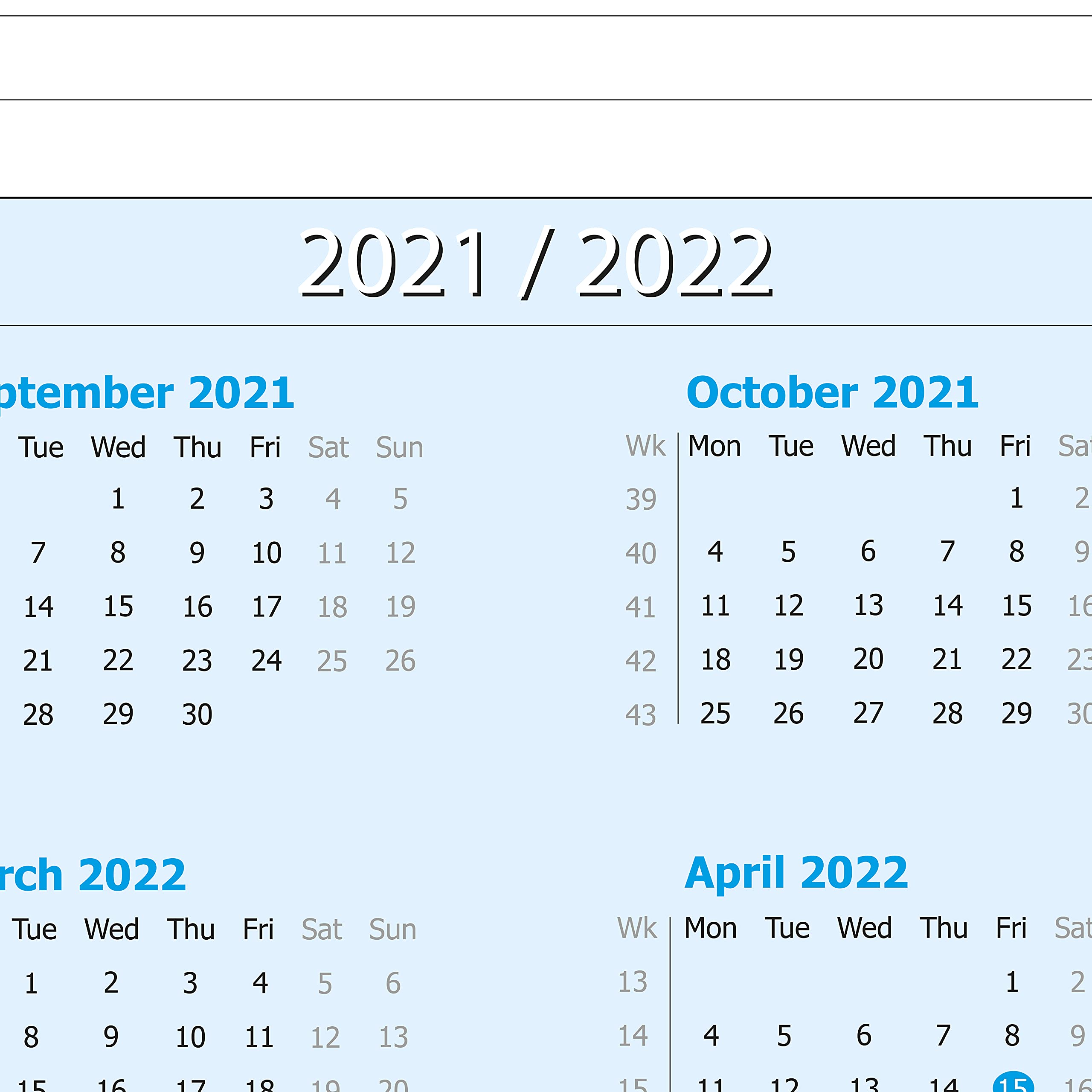 Buy A3 (mid Year) Calendar Desk pad, 20212022, 50 Sheets per pad with