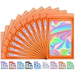 TIFICAL 100 PCS Holographic Bags for Lashes, Press On Nails, Candy, Small Baggies Sample Bag Smell Proof Packaging Bag for Jewelry, Resealable Bags for Small Business, Food Storage Bags
