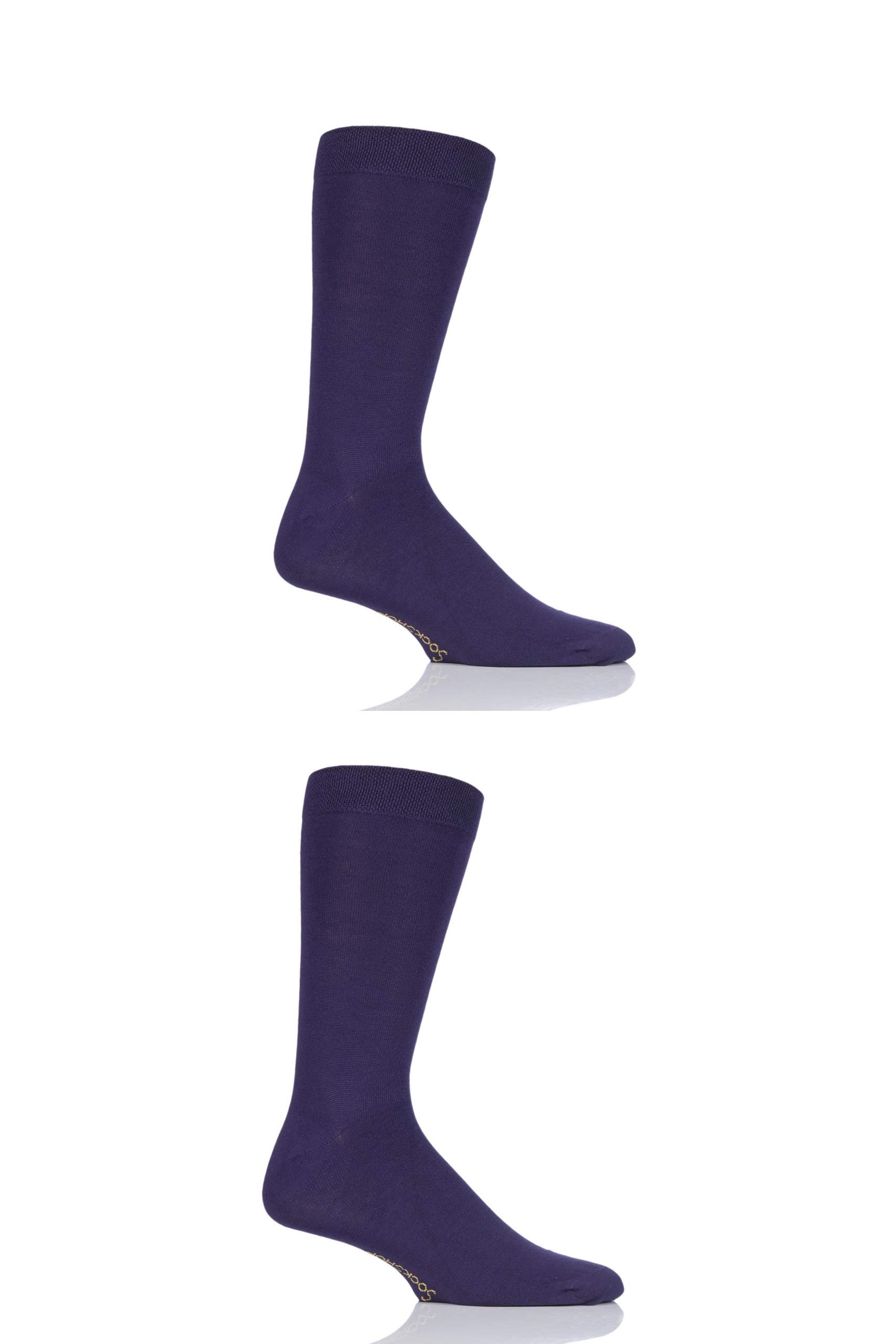 SockShop Mens and Ladies Plain and Striped Colour Burst Bamboo Socks with Smooth Toe Seams Pack of 2 Purple Rain 7-11