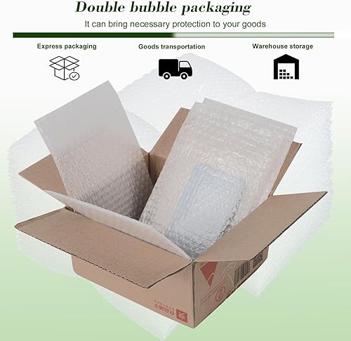 Miniatura 7 de 100 bolsas de burbujas, bolsas de burbujas transparentes de 6 x 8 pulgadas para embalaje, bolsas de amortiguación de doble pared para envío,