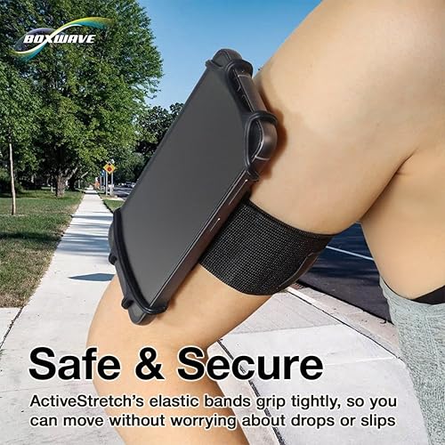 Miniatura 3 de BoxWave Holster Compatible with Huawei Honor 6 Plus - ActiveStretch Sport Armband, Adjustable Armband for Workout and Running - Jet Black