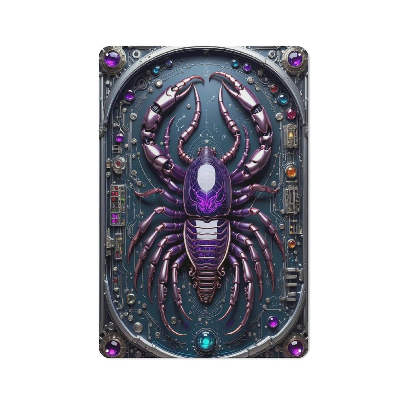 Junmoney Style Vintage Tin Sign 30X20cm With Cybernetic Scorpion Art For Bar Or Restaurant, Suited To Bar Decor Enthusiasts