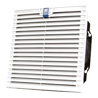 Rittal 3244100 Light Grey TopTherm Filter Fan, 12-23/32" Width x 12-23/32" Height x 5-5/8" Depth, 453 CFM, 230V