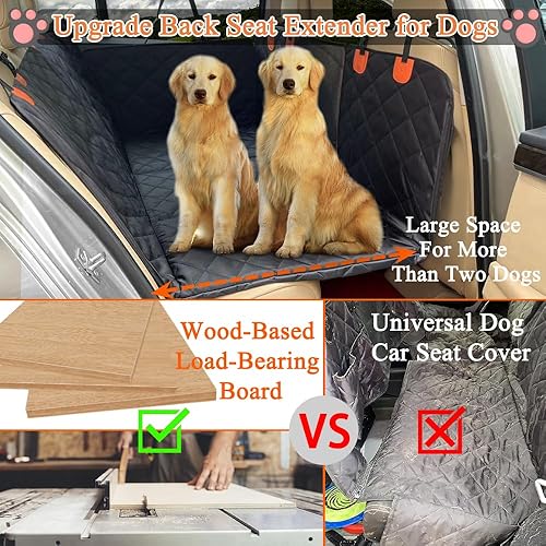 Miniatura 2 de Extensor de asiento trasero para perros, parte inferior dura, impermeable, funda de asiento de coche para perro, hamaca desmontable, resistente a