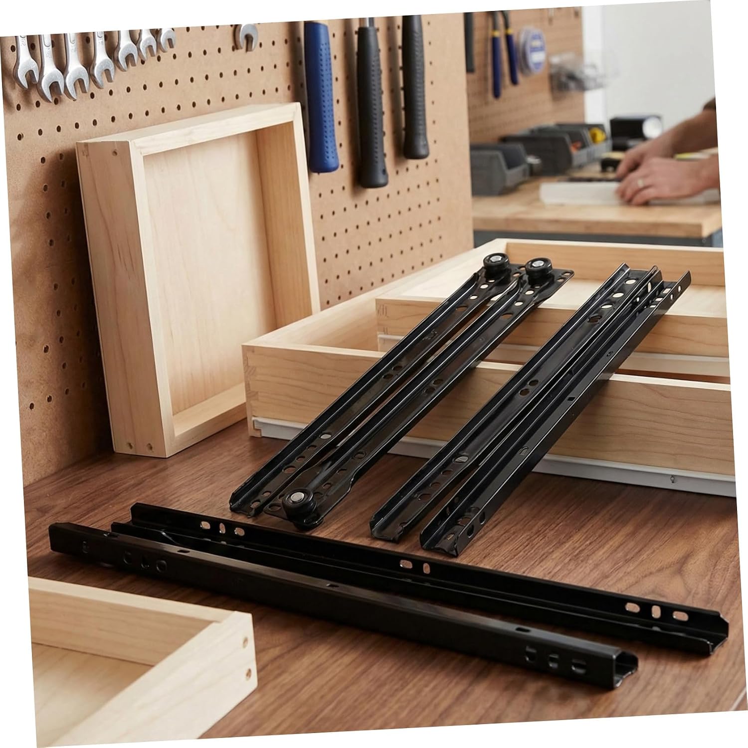 2 Sets Bottom Mount Drawer Slides 12 Inch Two-Section | Soft Close, Smooth Sliding, Easy Installation, Universal Fit for Cabinets and Dressers