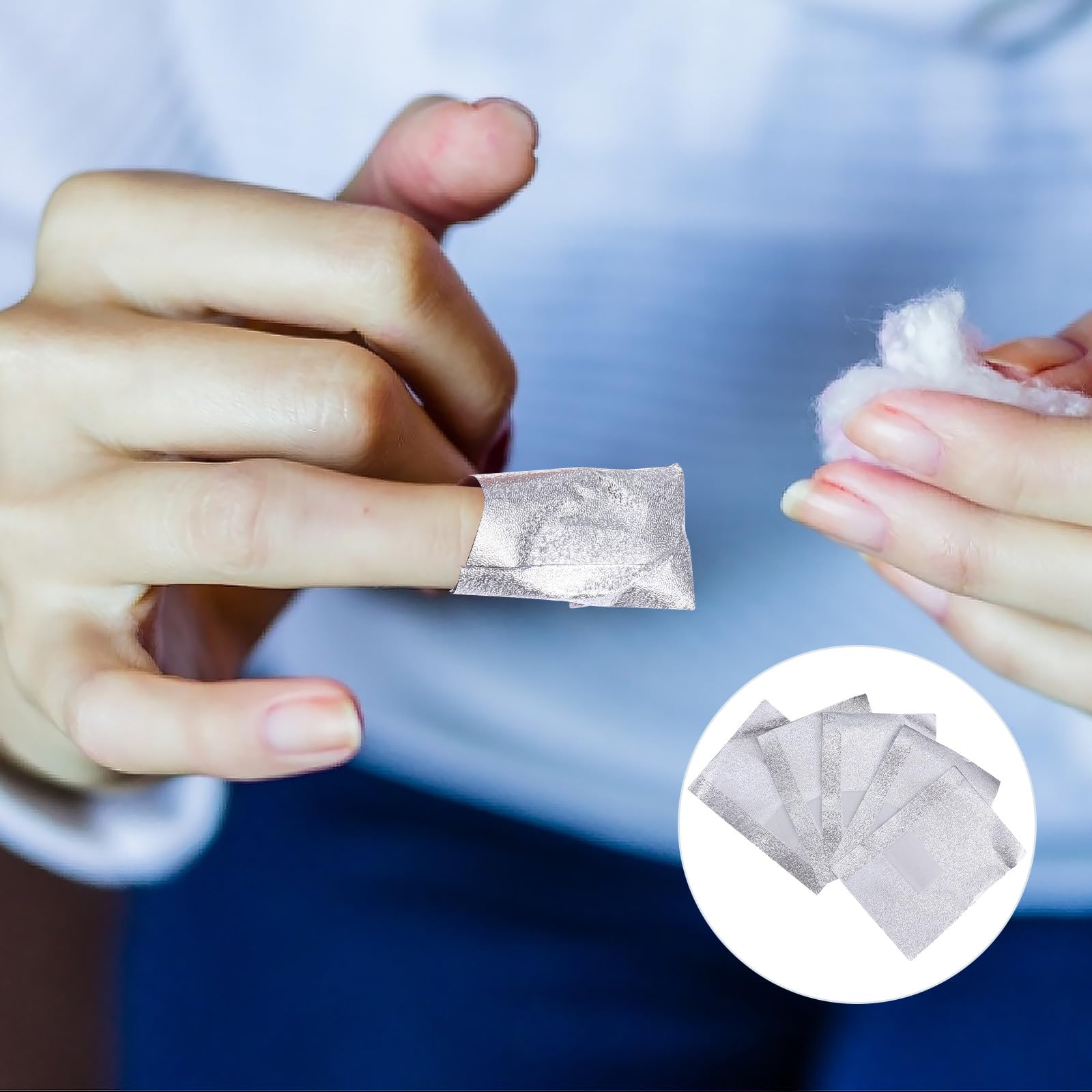 Toyvian Nagellackentferner Wraps tragbare Maniküre Reinigungsfolie 500 Stück Silberfarbene Nagelkunst aus Aluminiumfolie und Baumwolle für Andere Gelegenheiten und Heimgebrauch