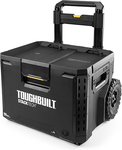 ToughBuilt StackTech - Caja de herramientas rodante, organizador de herramientas portátil de alta resistencia, capacidad de 250 libras, sistema de