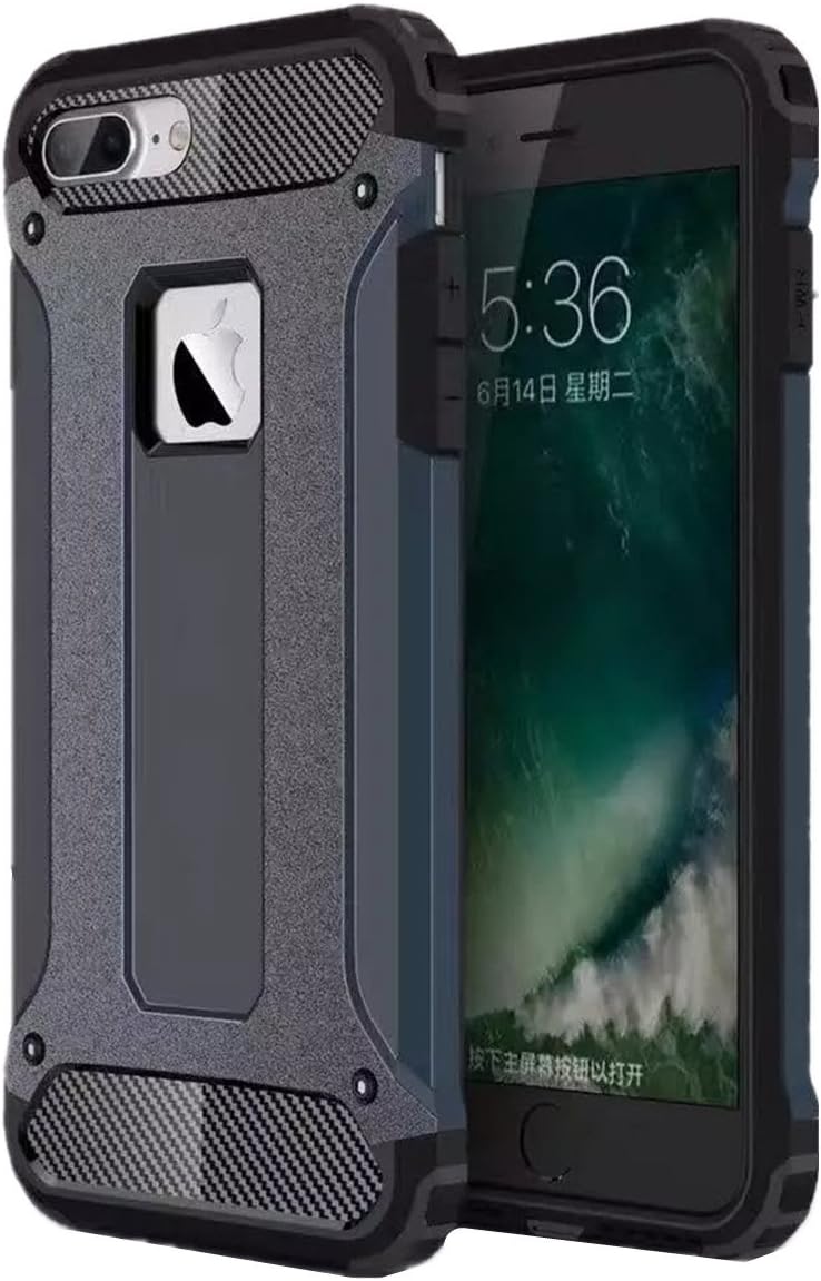 Armer Cover for iPhone 7 Plus, Arroker Shockproof Soft Rubber TPU with PC Shell Back Protection Case for iPhone 7 Plus 5.5 inch (Navy)
