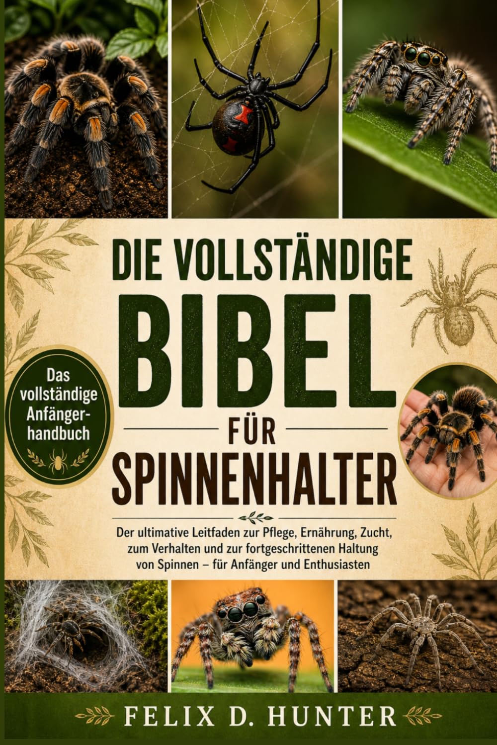 DIE VOLLSTÄNDIGE BIBEL FÜR SPINNENHALTER: Der ultimative Leitfaden zur Pflege, Ernährung, Zucht, zum Verhalten und zur fortgeschrittenen Haltung von Spinnen – für Anfänger und Enthusiasten