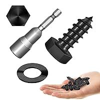 Vista 27 de Mywish (8 juegos) pernos de retraso de cabeza hexagonal de 1/2 x 3 pulgadas, tornillos de retraso resistentes con arandelas, pernos de acero