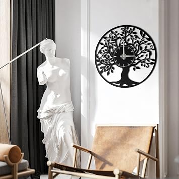 Tree of Life Wall Clock Silent Modern Clock with Nature-Inspired Tree Design Unique Decorative Wall Art for Living Room, Kitchen, or Office (35.4x35.4)