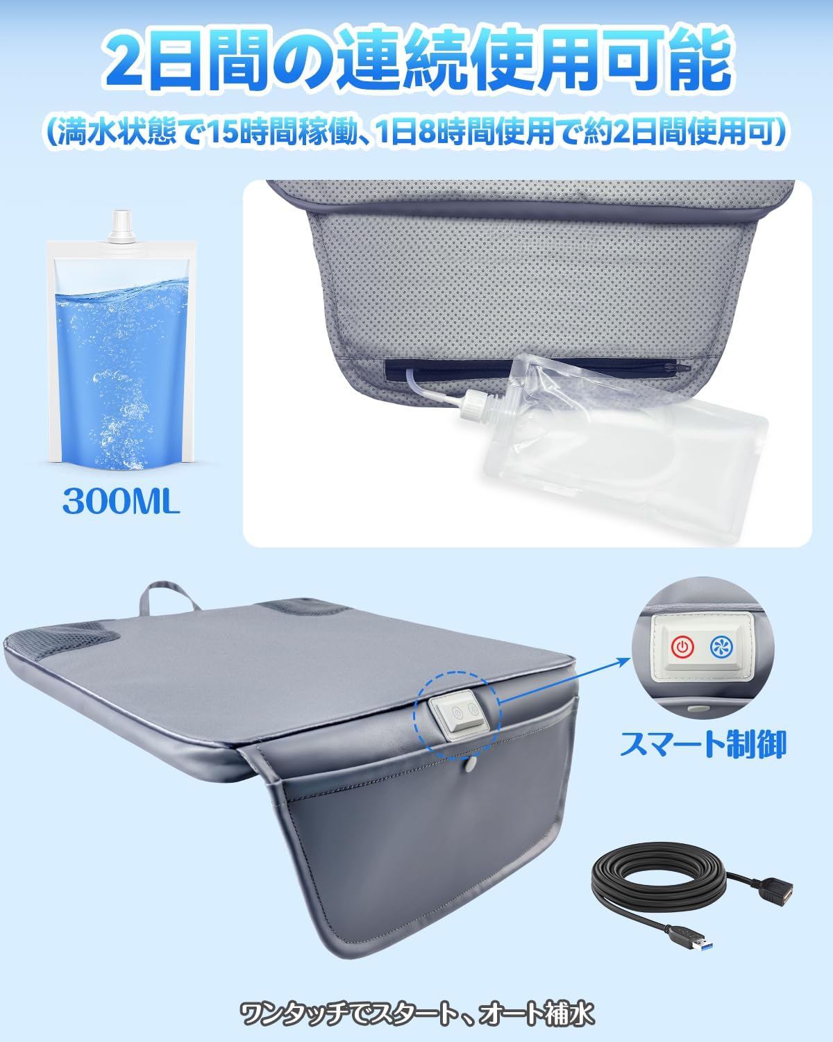 Amazon.co.jp: 【2026年新登場】水冷式クールシート 送風ファン搭載