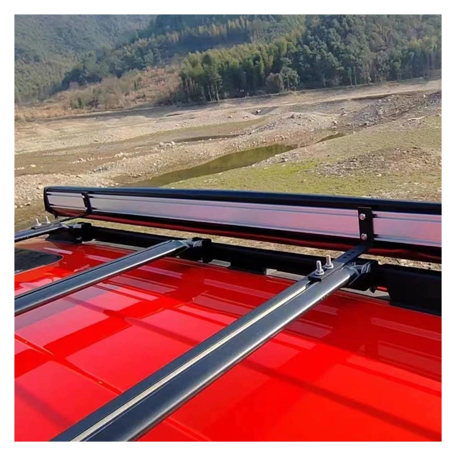 Dachgepäckträger Markisen-Montagehalterungen Dachträger Off-Road-Snap Feste Auto-Gepäck-Querstange Zelthalter Auto-Seitendach, Markise Sonnenschutz Dachträger (Farbe : Black 1set)