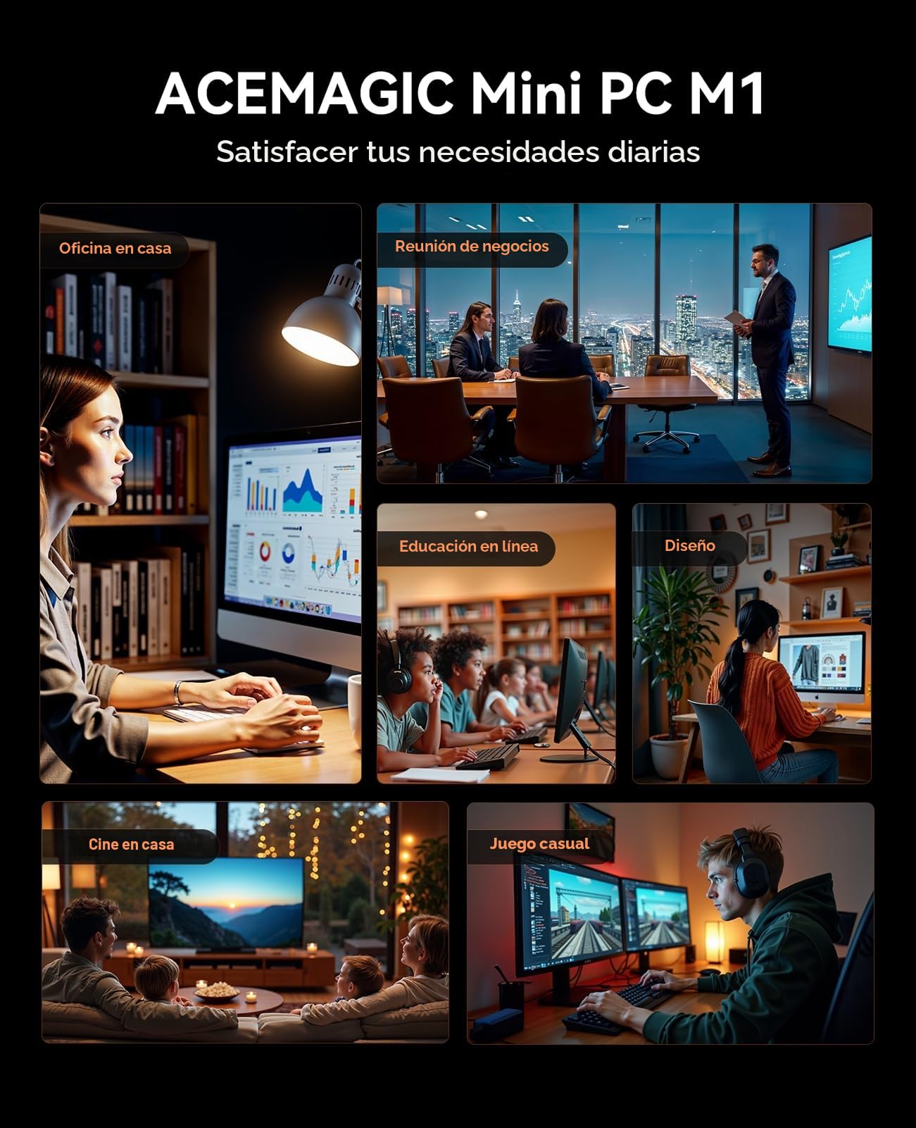 ACEMAGIC Matrix Mini M1 Mini PC, Windows 11 Pro, AMD Ryzen 7 6800H (8C/16T, hasta 4,7 GHz), Mini Ordenador con 32 GB LPDDR5 1TB M.2 SSD, Pantalla Triple 4K, WiFi 6/BT 5.2 para Juegos y Oficina