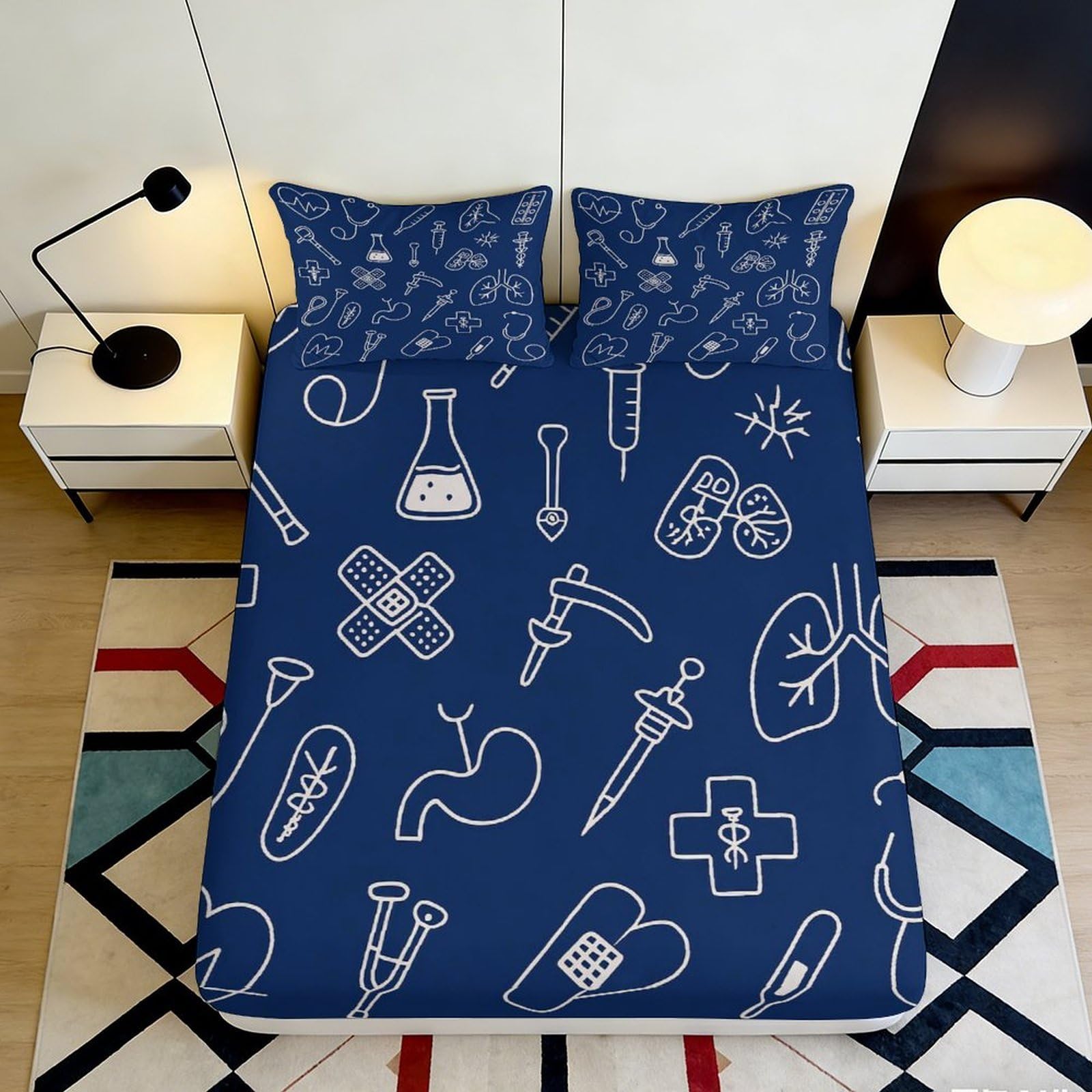 3D Printed Racing Fitted Sheet Microfiber Deep Pocket Non-Slip Bedroom Bedding Racing Mattress Fitted Cover Washable 120x200x25cm