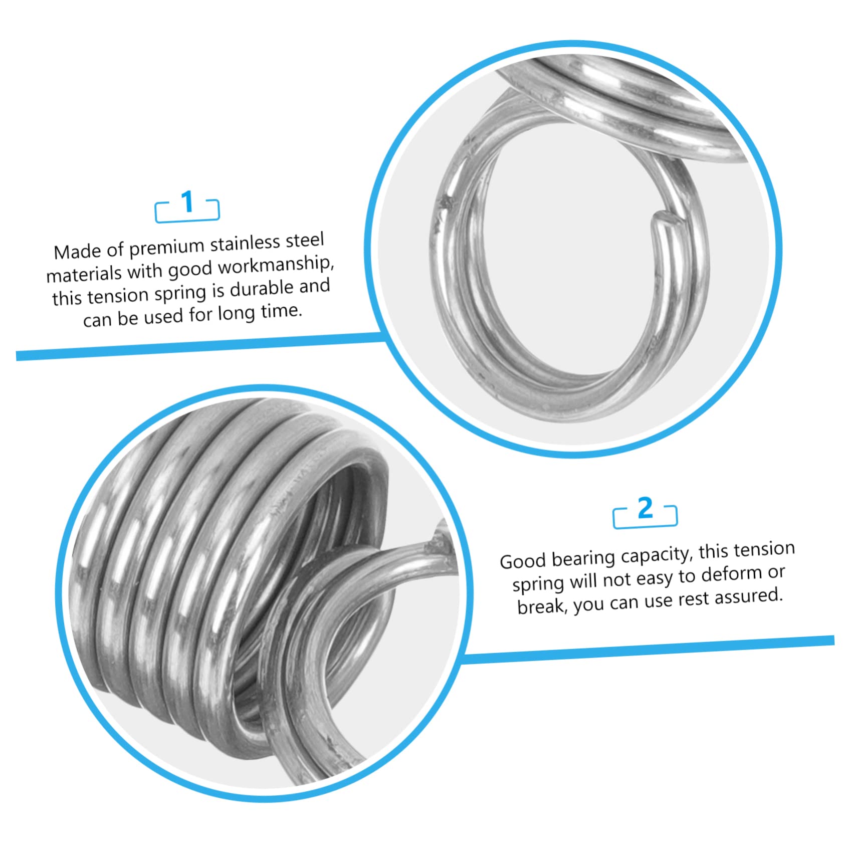 Alipis Heavy Duty Stainless Steel Tension Spring Replacement Spring for Repair 304 Grade Home Office