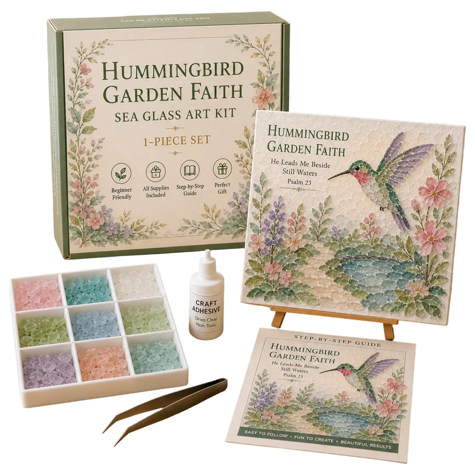 Timeless American Destinations Sea Glass Art Kit – DIY Mosaic Coastal Craft (L)