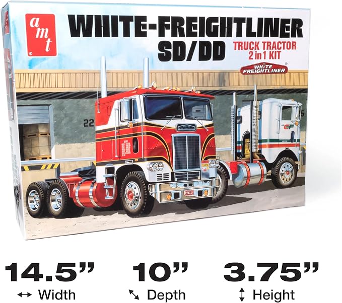 Kit modelo 1:25 AMT White Freightliner Cabover Tractor miniatura 5